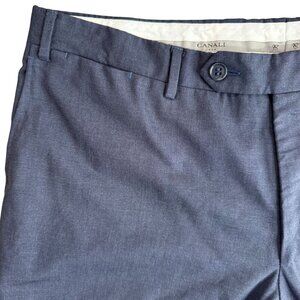 Canali 1934 Wool Dress Pants Trousers Stretch Navy Size 36x29 Men Flat Front